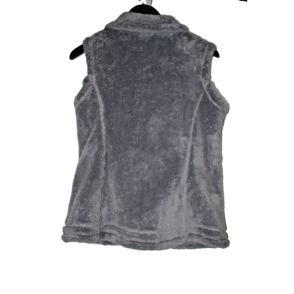 FREE COUNTRY Womens Size Small Fleece Vest Gray Full‎ Zip Pockets Collar - Picture 2 of 6